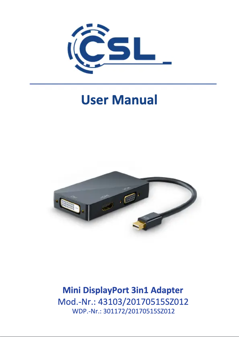 Página 1 del manual Manual de usuario CSL 301172