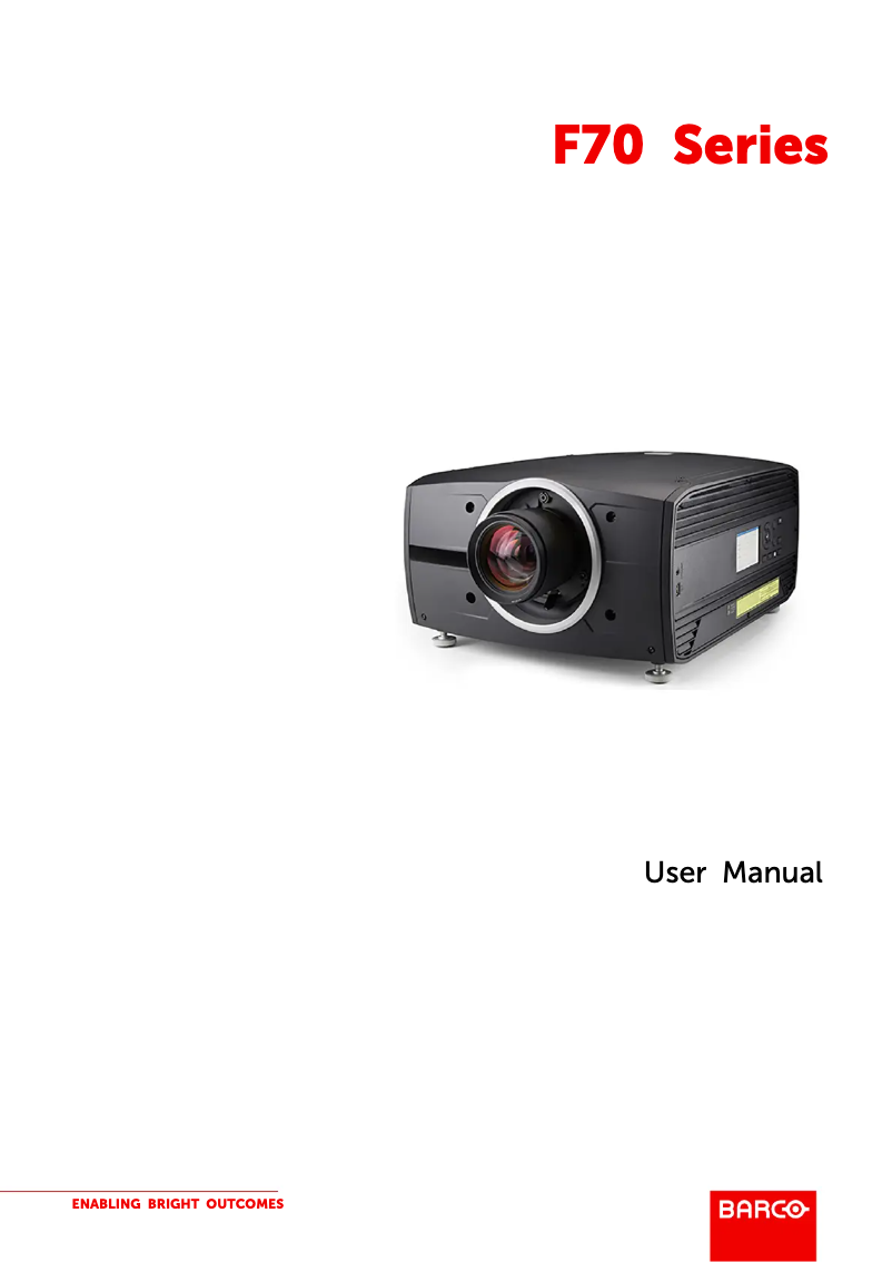 Page n°1 - Manuel utilisateur Barco F70-4K8
