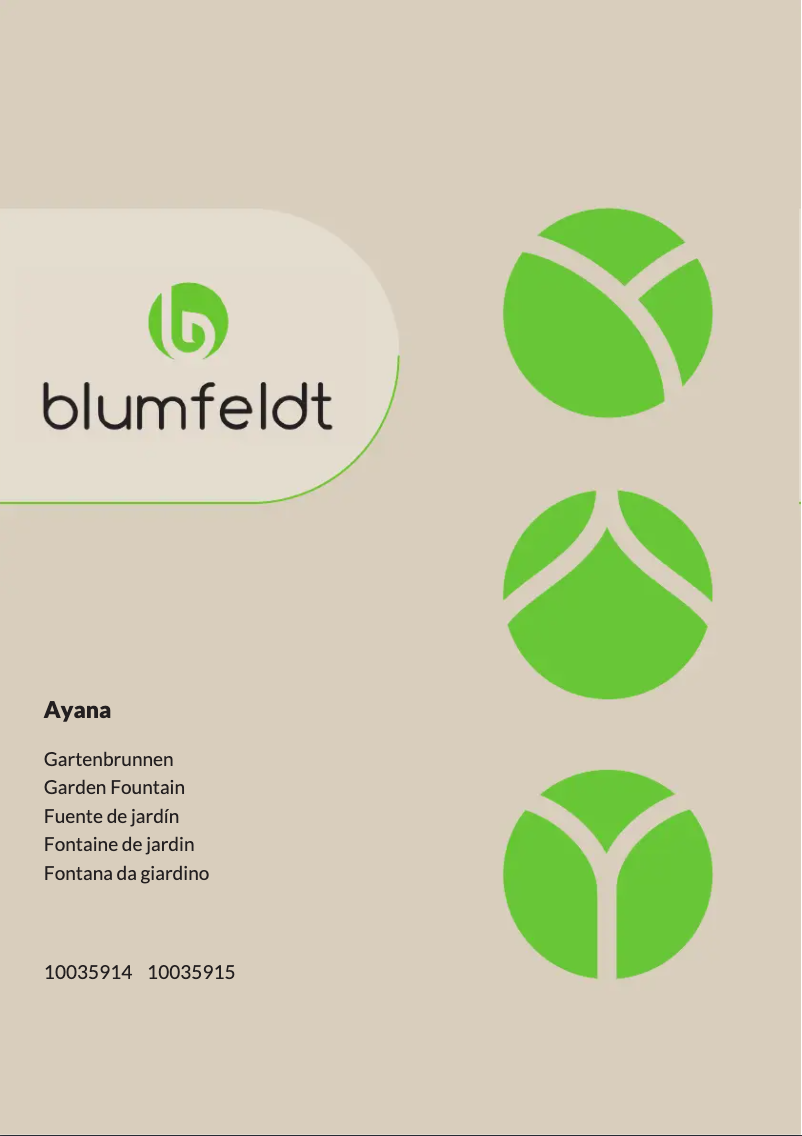 Page n°1 - Manuel utilisateur Blumfeldt Ayana