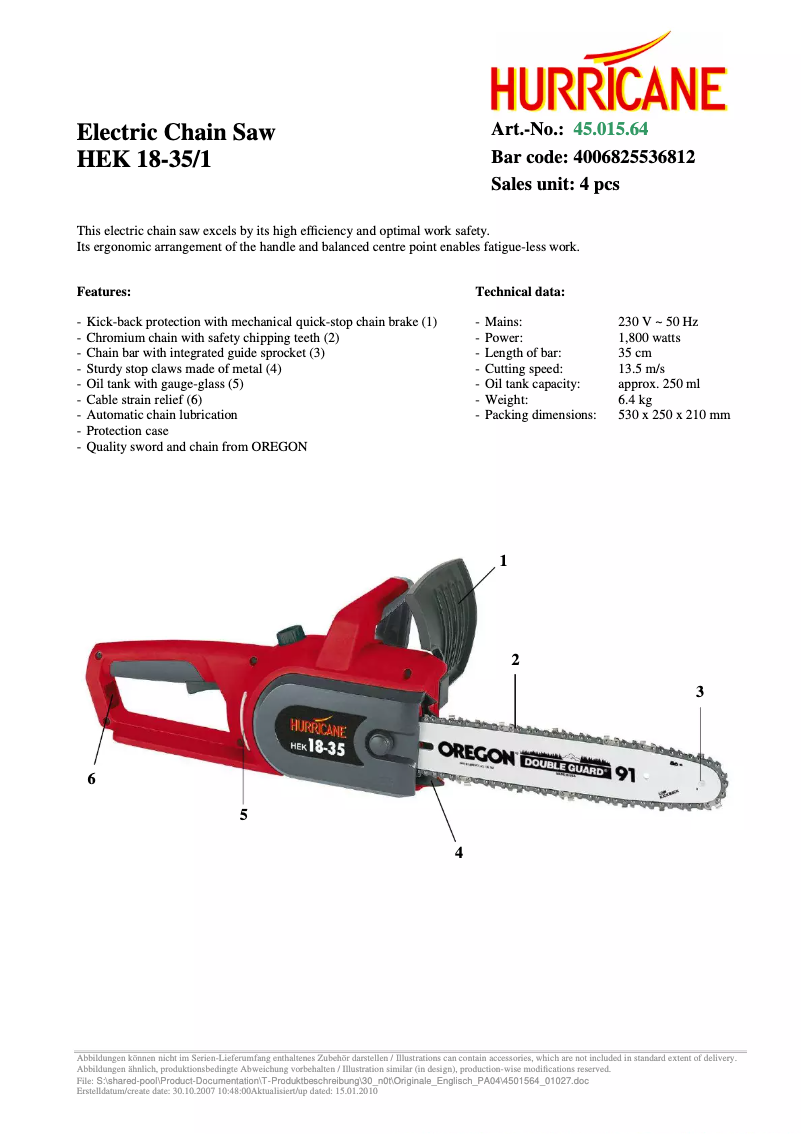 Image de la première page du manuel de l'appareil HEK 18-35