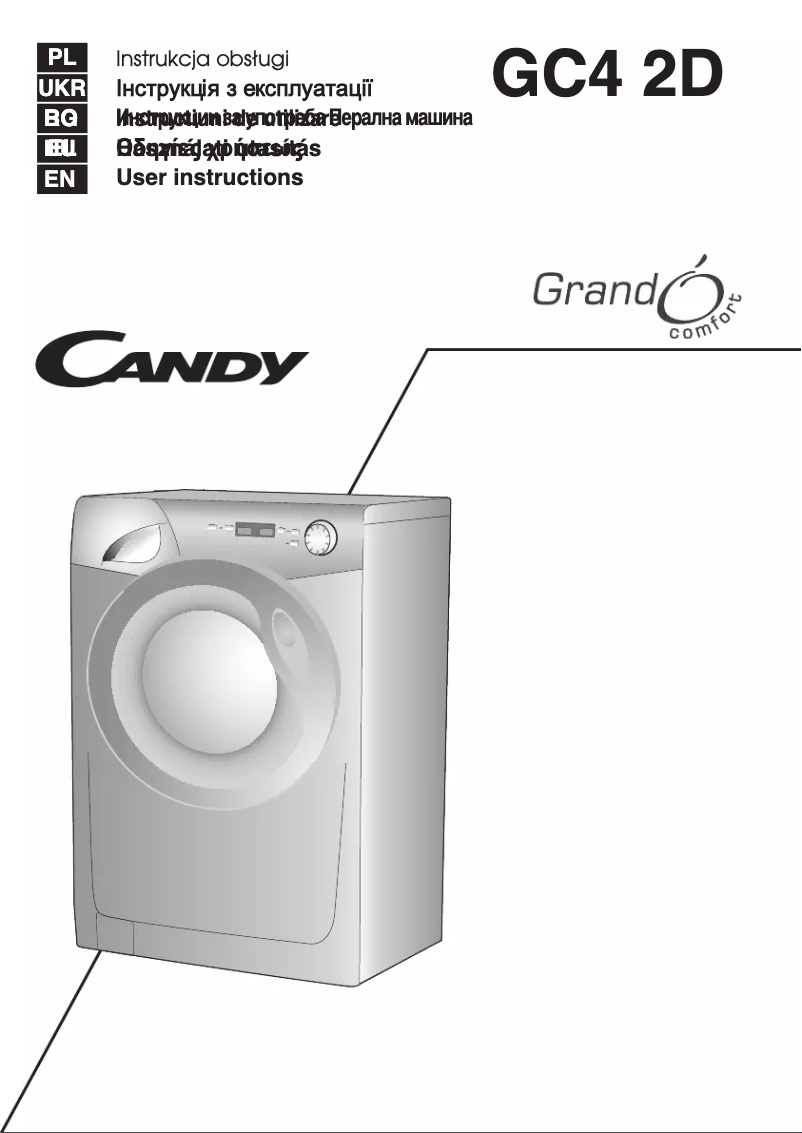 Page n°1 - Manuel utilisateur Candy GC4 1072D1-S