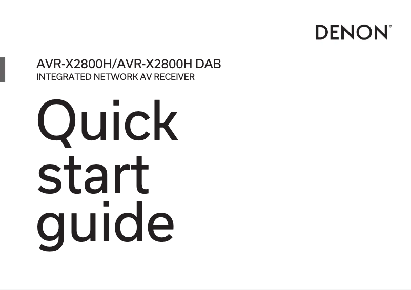 Page 1 de la notice Guide de démarrage rapide Denon AVR-X2800H