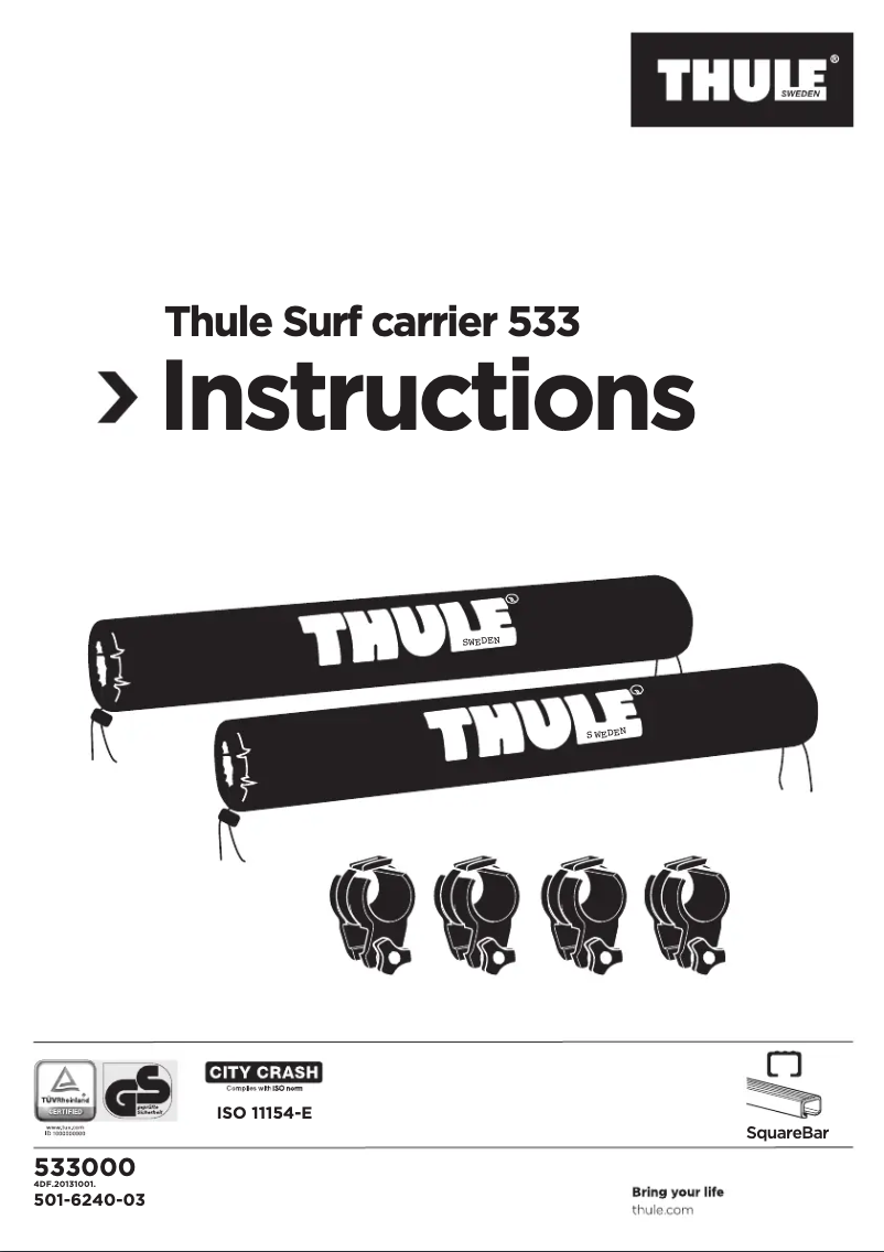 Page 1 de la notice Manuel utilisateur Thule Sailboard Rack