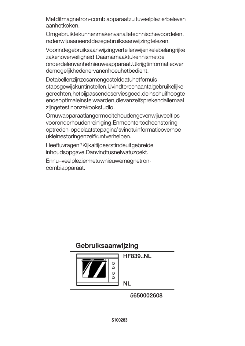 Page n°1 - Manuel utilisateur Siemens HF83951