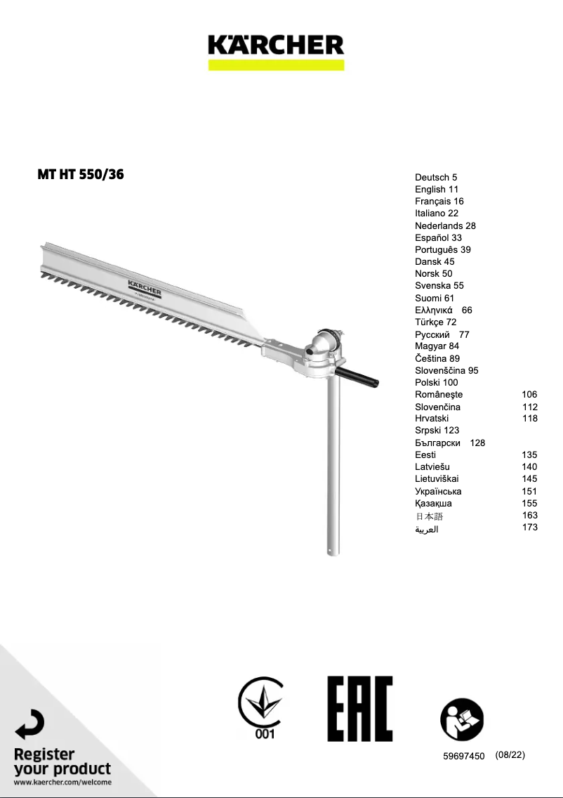 Page 1 de la notice Manuel utilisateur Kärcher MT HT 550/36