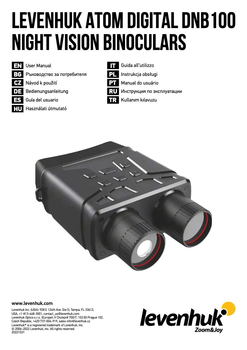 Page 1 de la notice Manuel utilisateur Levenhuk Atom Digital DNB100