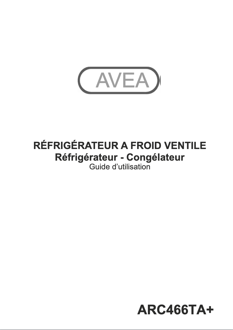Image de la première page du manuel de l'appareil ARC466TA+