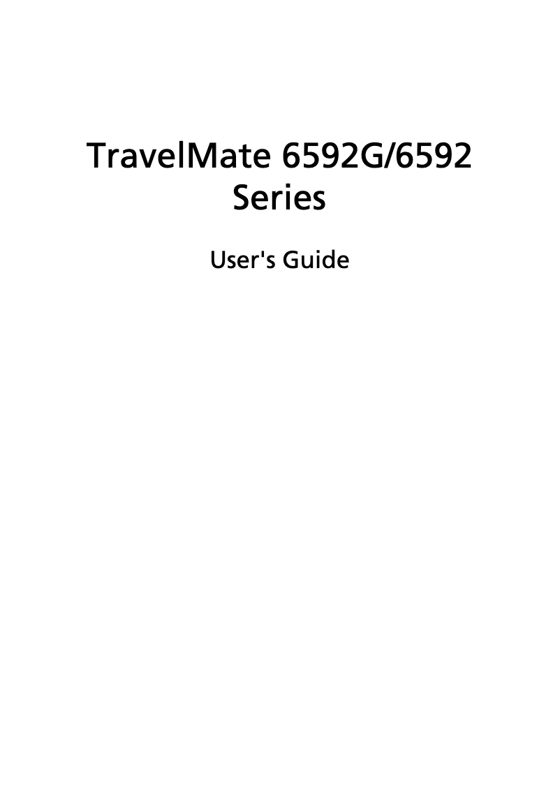 Página 1 del manual Manual de usuario Acer TravelMate TM6592G