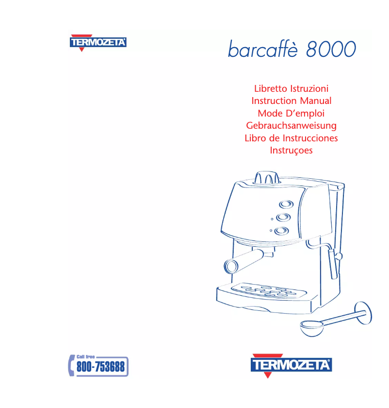 Image de la première page du manuel de l'appareil BarCaffe 8000