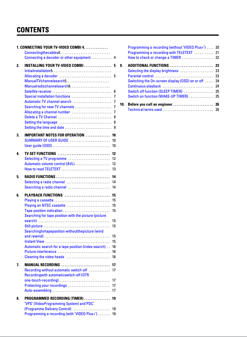 Page 1 de la notice Manuel utilisateur Philips 14PV404