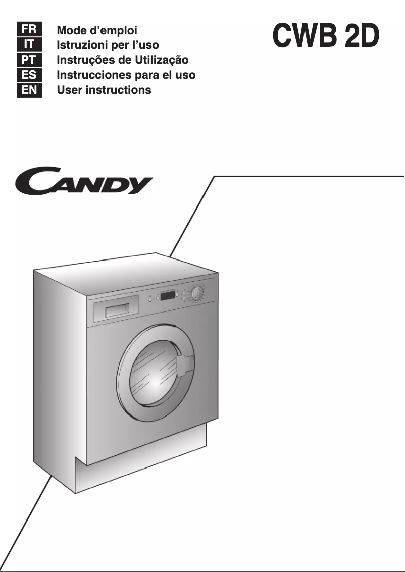 Page n°1 - Manuel utilisateur Candy CWB 1382 DN1-S