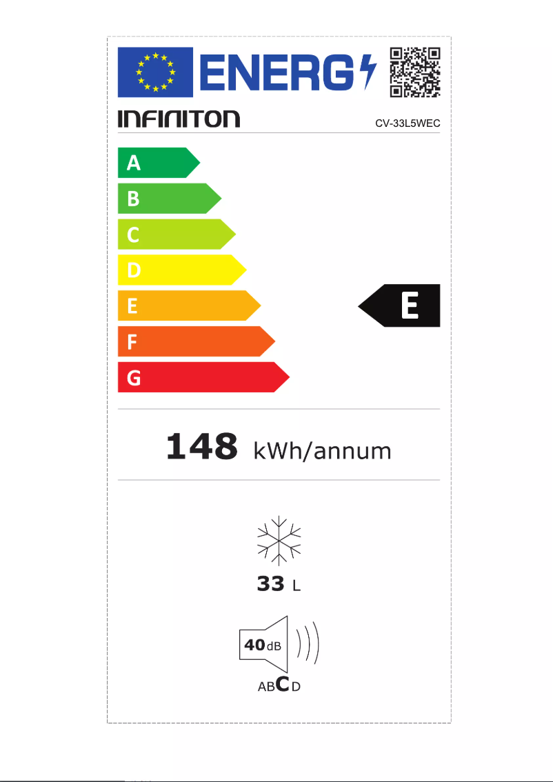 Page n°1 - Label énergétique Infiniton CV-33L5WEC