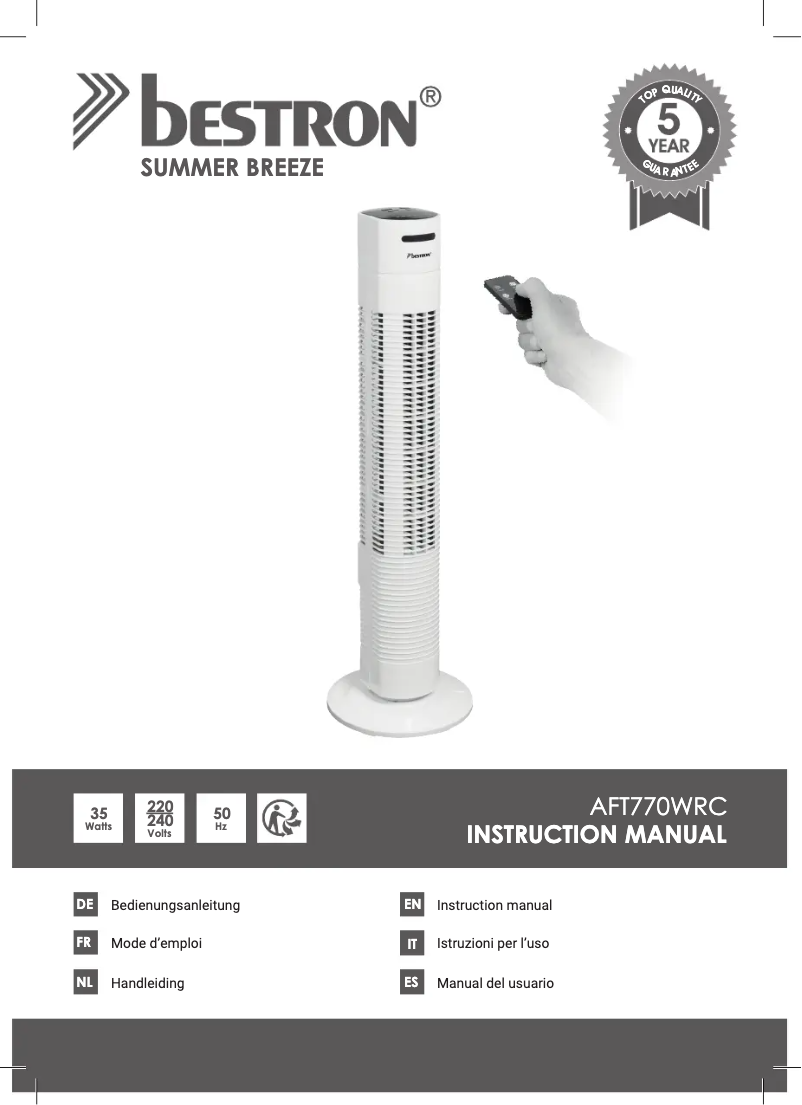 Image de la première page du manuel de l'appareil AFT770WRC