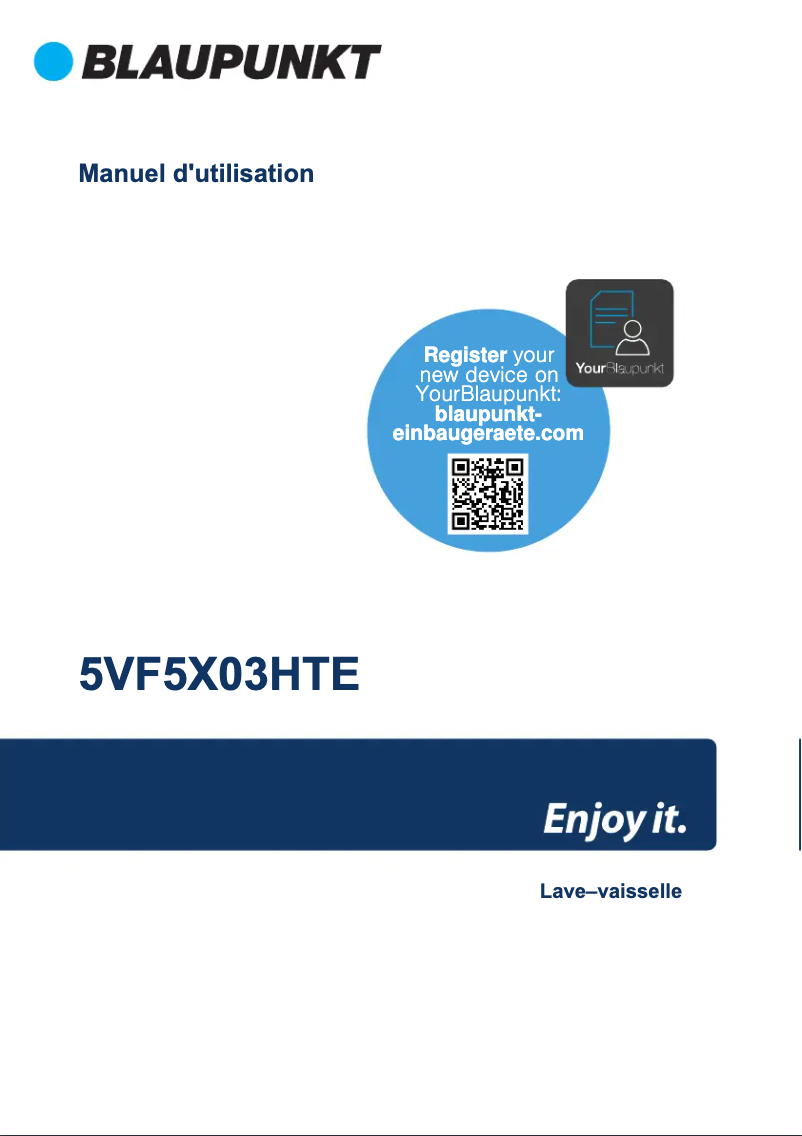 Page 1 de la notice Manuel utilisateur Blaupunkt 5VF5X03HTE