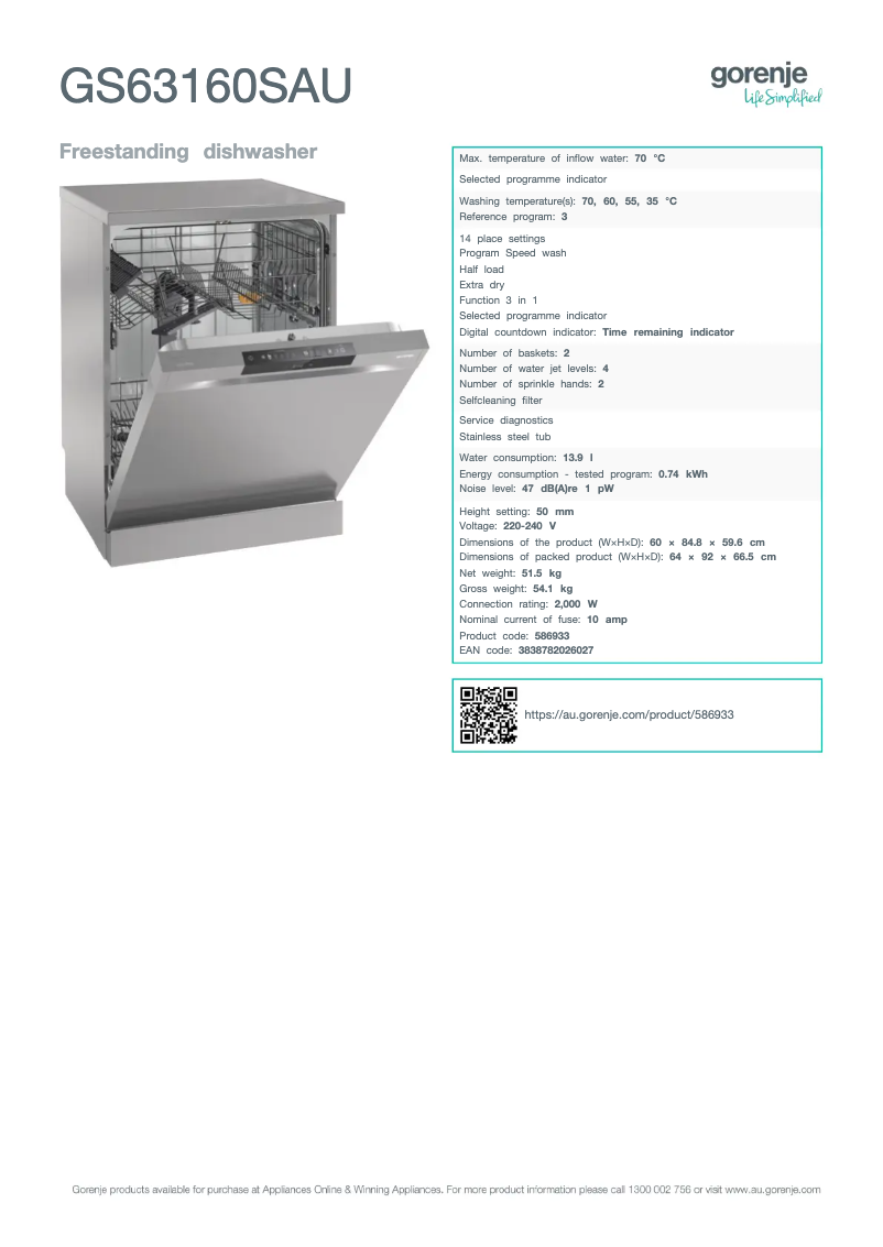 Image de la première page du manuel de l'appareil GS63160SAU