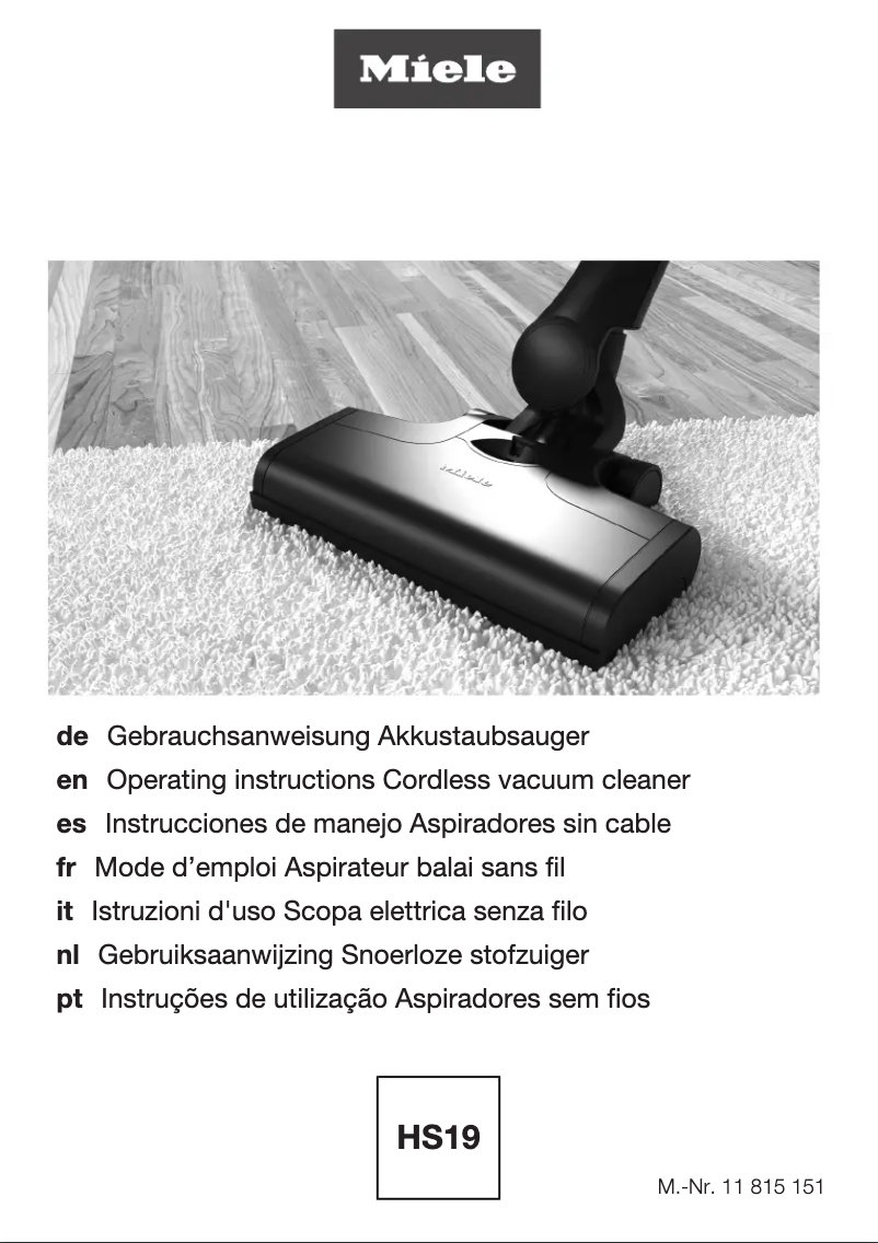 Page n°1 - Manuel utilisateur Miele Triflex HX2 Flash