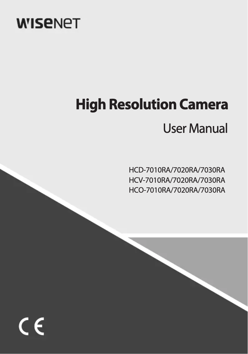 Page n°1 - Manuel utilisateur Wisenet HCD-7020R