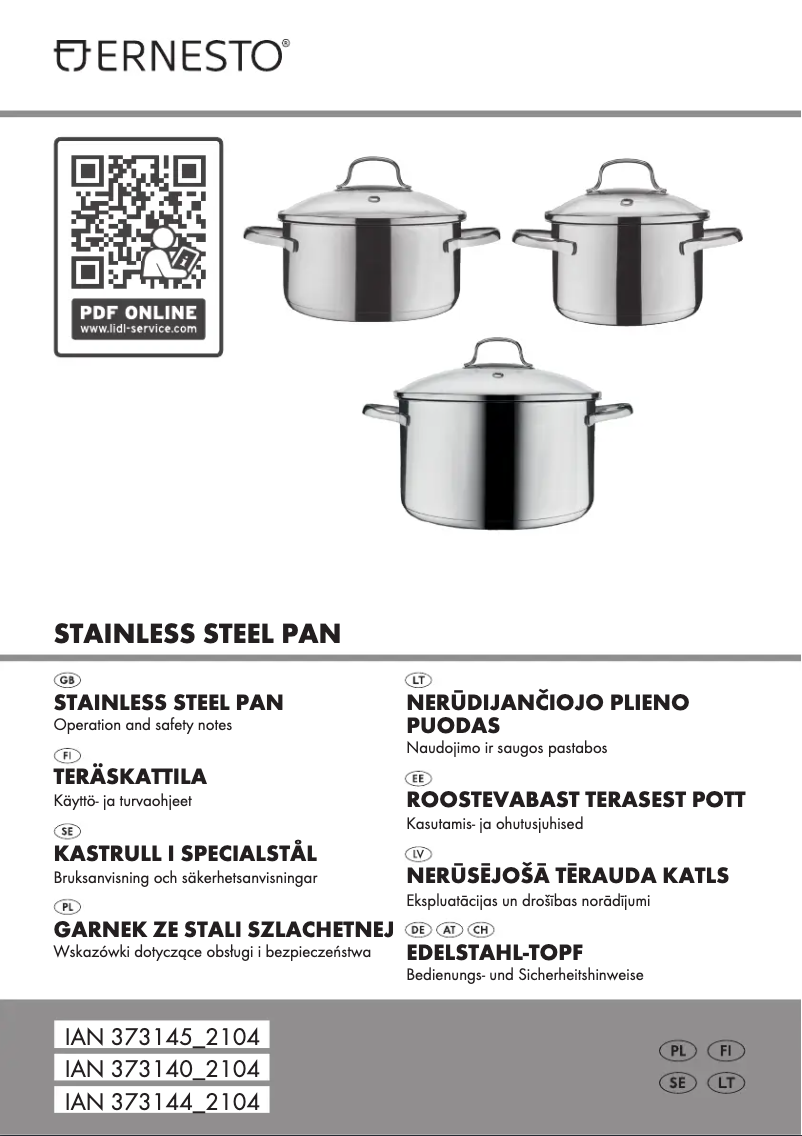 Page n°1 - Manuel utilisateur Ernesto HG03273