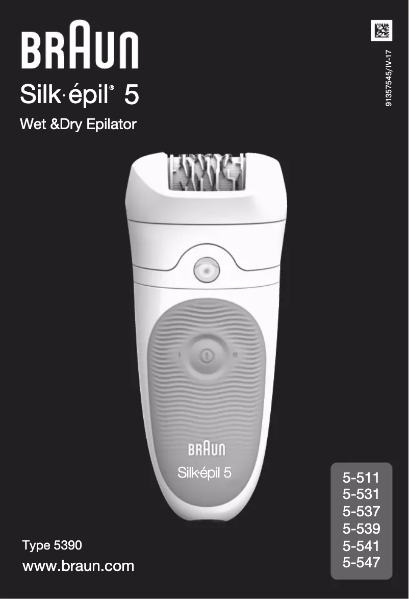 Page n°1 - Manuel utilisateur Braun Silk-épil 5-541