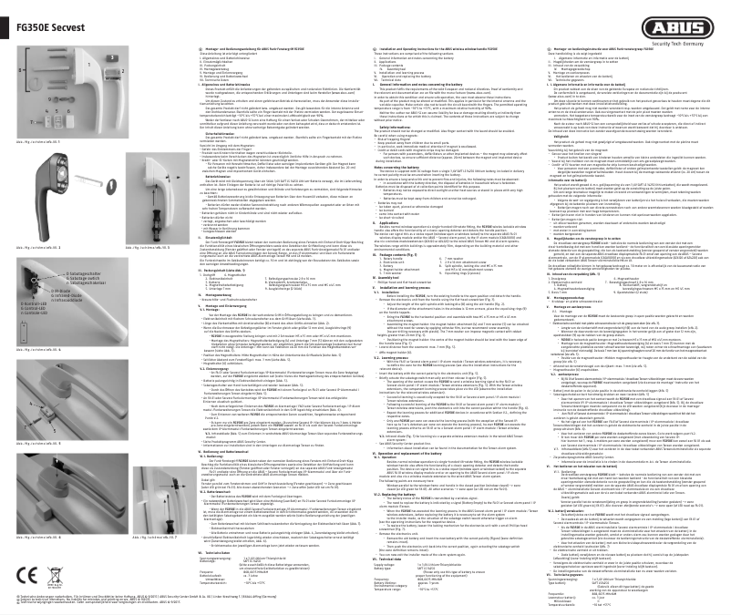 Page n°1 - Manuel utilisateur Abus FG 350 E