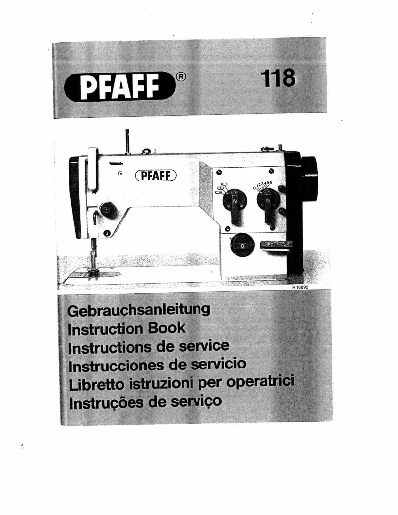 Page n°1 - Manuel utilisateur Pfaff 118