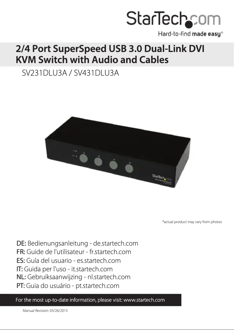 Page n°1 - Manuel utilisateur StarTech.com SV431DLU3A