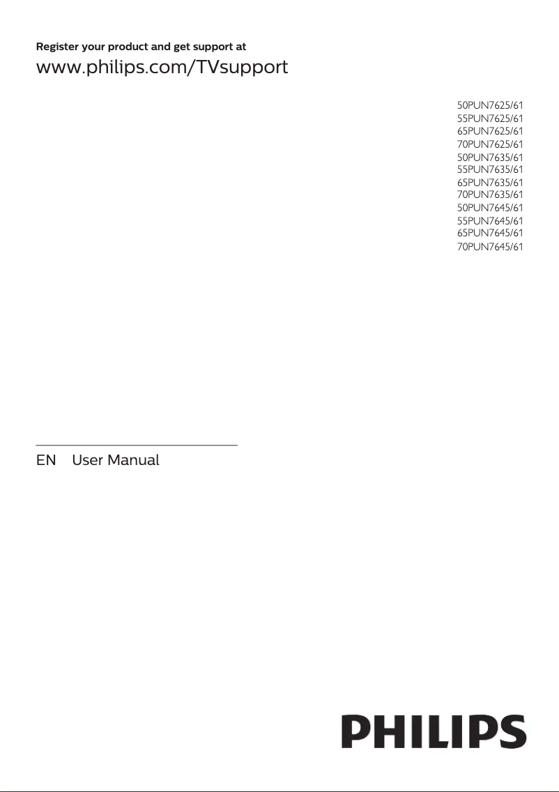 Image de la première page du manuel de l'appareil 55PUN7625