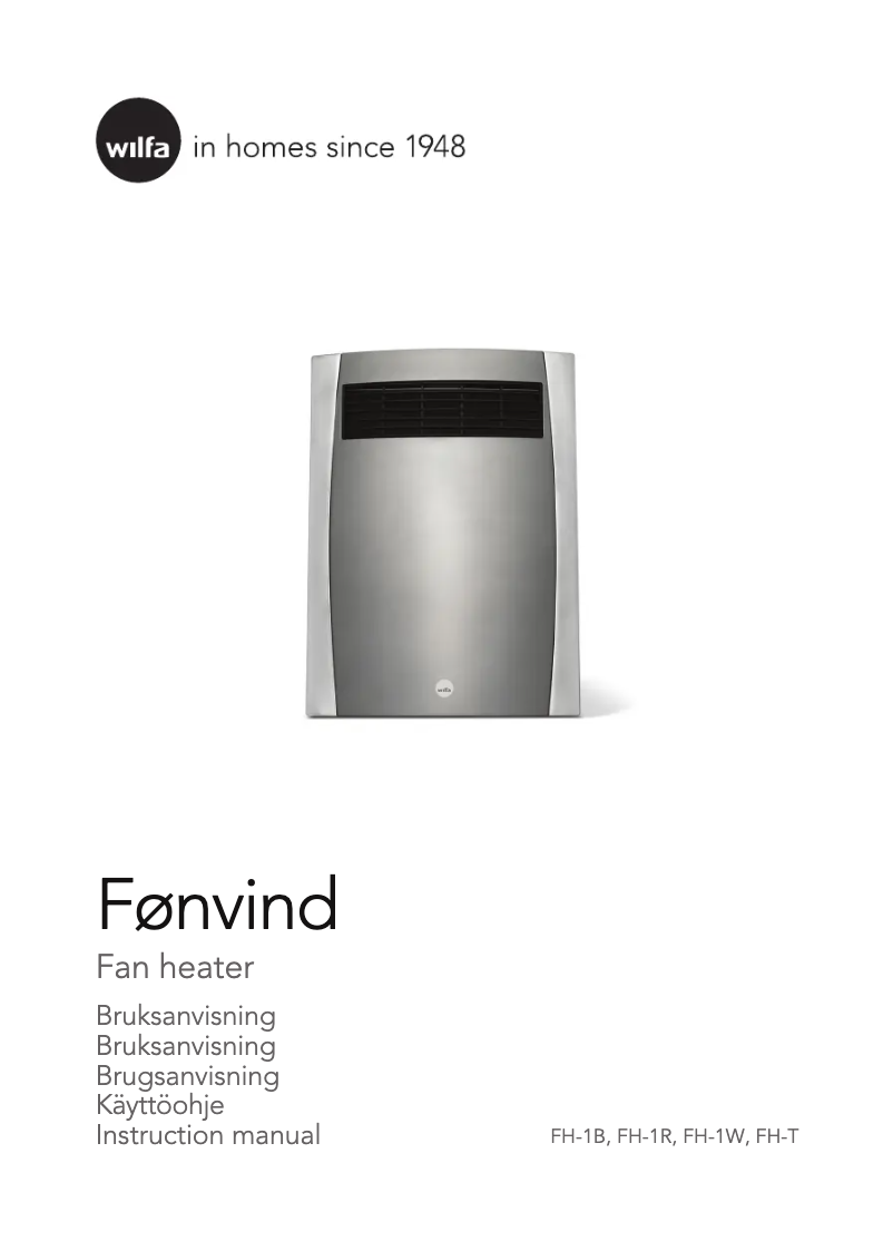 Page n°1 - Manuel utilisateur Wilfa Fønvind FH-1W