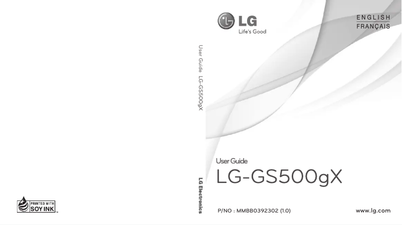 Page n°1 - Manuel utilisateur LG GS500GX