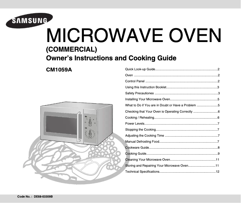 Image de la première page du manuel de l'appareil CM1059A