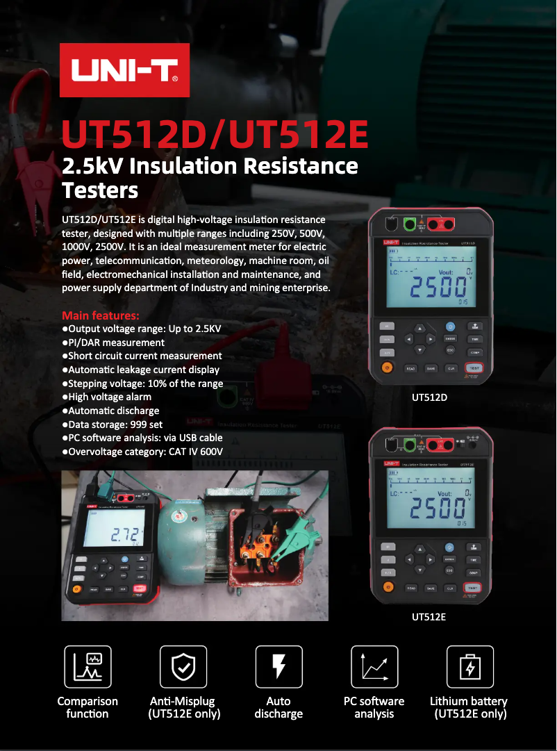 Page n°1 - Fiche technique Uni-T UT512E