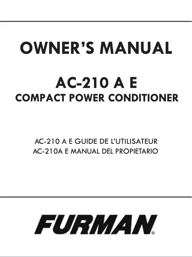 Imagen de la primera página del manual del dispositivo AC-210 AE