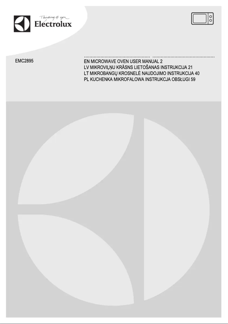 Page 1 de la notice Manuel utilisateur Electrolux EMC28950S