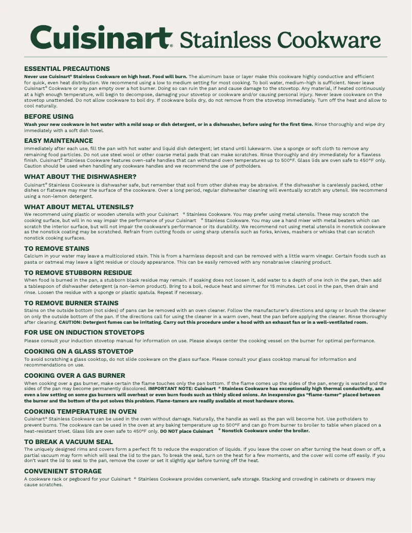 Page n°1 - Manuel utilisateur Cuisinart FCT3545-24