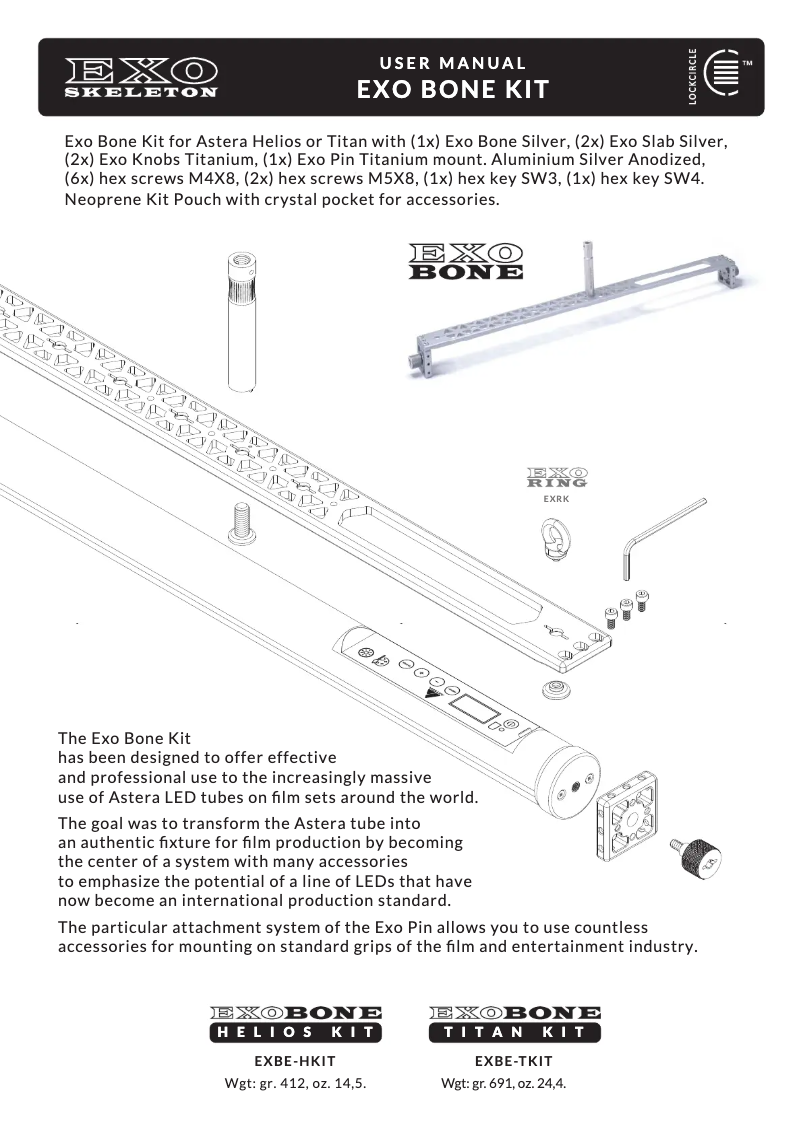 Page 1 de la notice Manuel utilisateur EXO Bone Helios