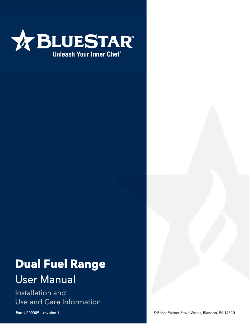 Page n°1 - Manuel utilisateur BlueStar BSDF486G