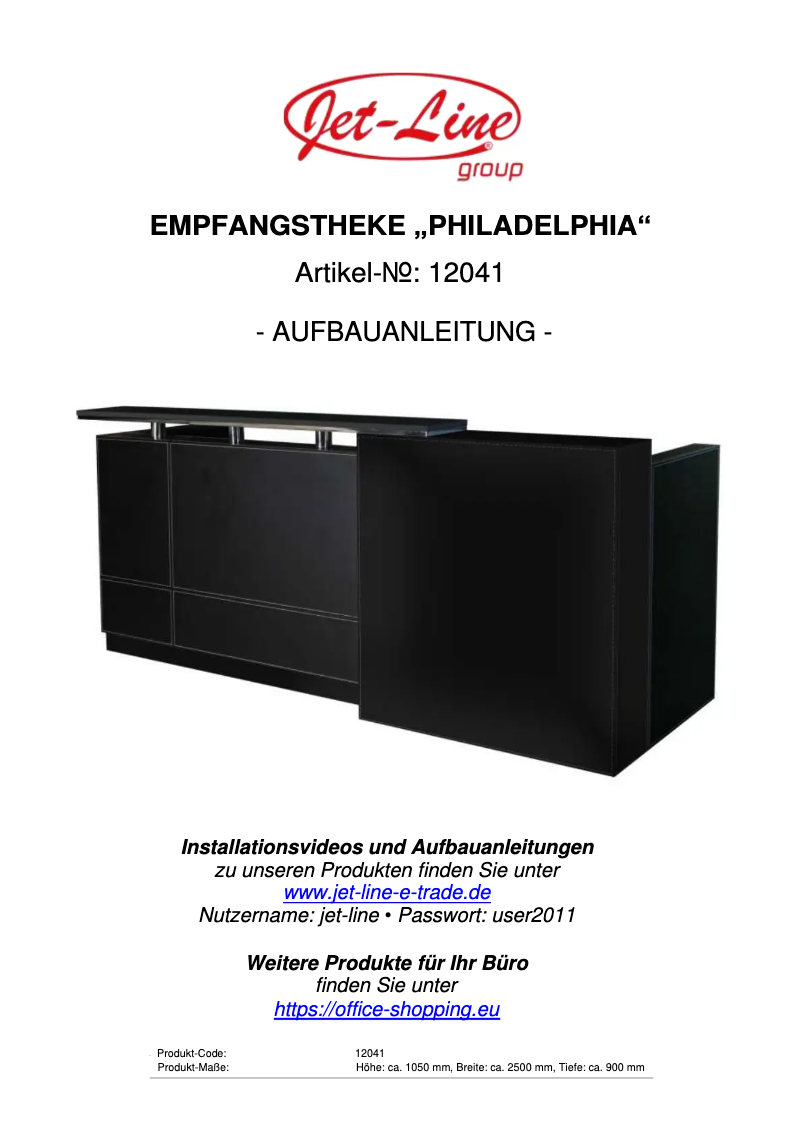 Image de la première page du manuel de l'appareil Philadelphia