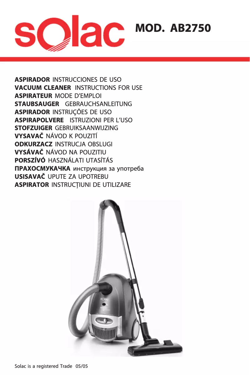 Image de la première page du manuel de l'appareil Speedy Parquet AB2750