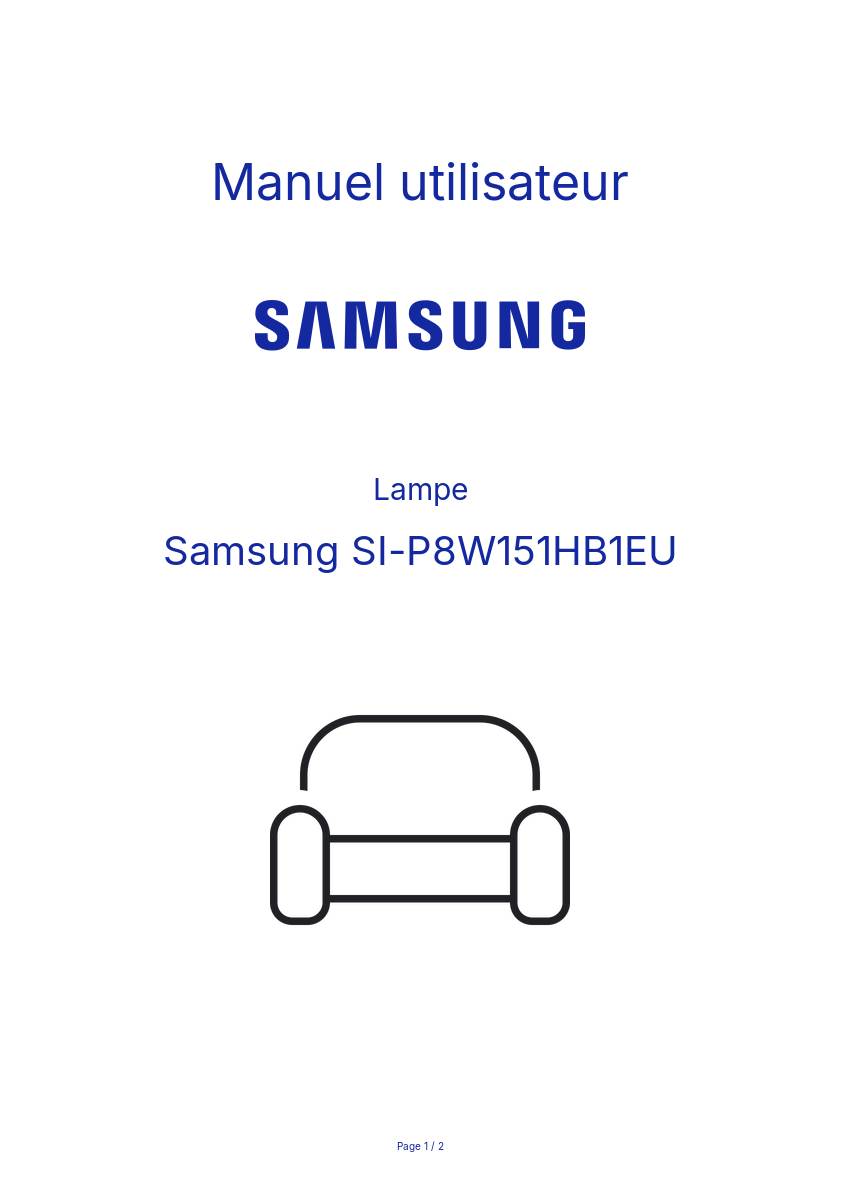 Page n°1 - Manuel utilisateur Samsung SI-P8W151HB1EU