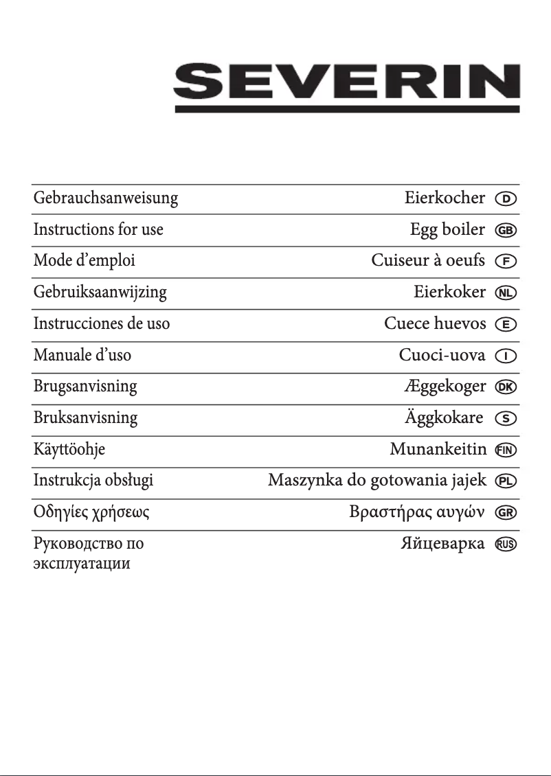 Page n°1 - Manuel utilisateur Severin EK 3116