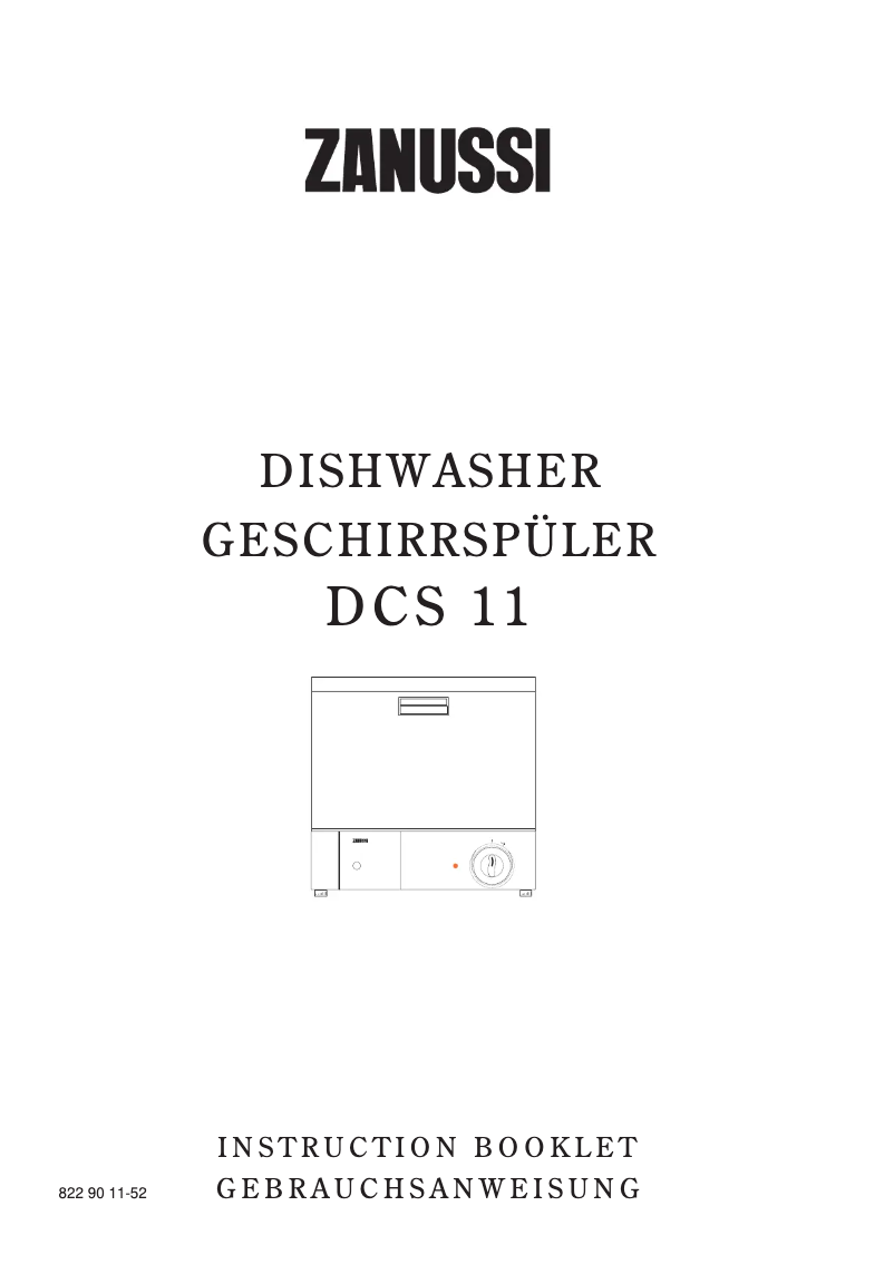 Page 1 de la notice Manuel utilisateur Zanussi DCS11