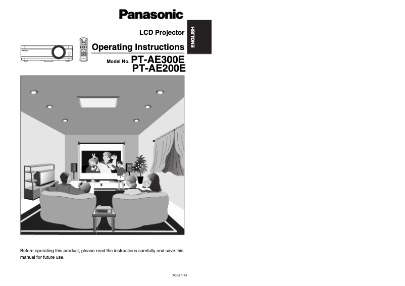 Page n°1 - Manuel utilisateur Panasonic PT-AE200E