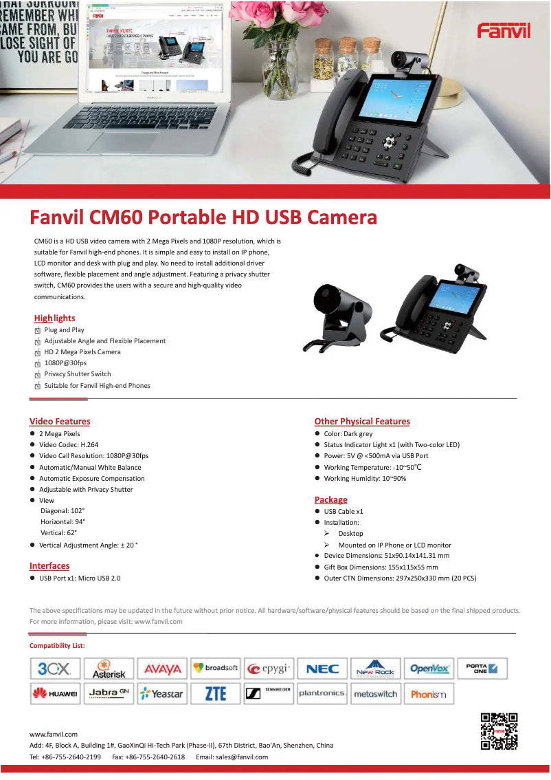 Página 1 del manual Manual de usuario Fanvil CM60