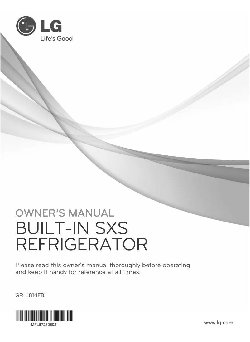 Image de la première page du manuel de l'appareil GR-L814FBI