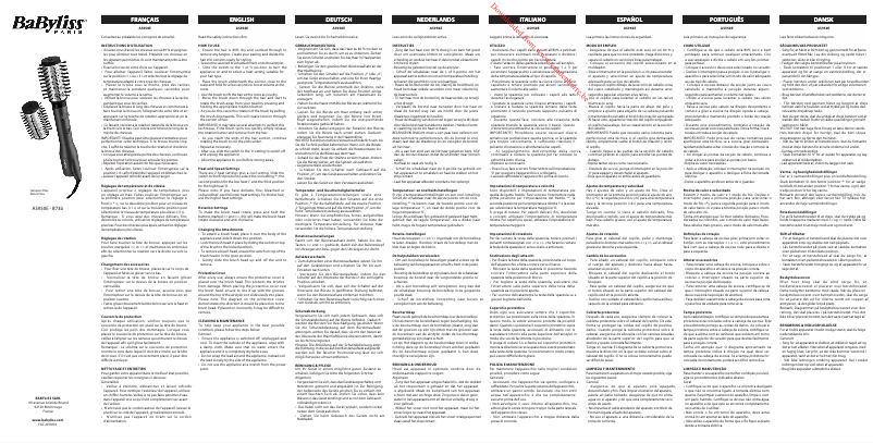 Page 1 de la notice Manuel utilisateur BaByliss Big Hair Dual AS950E