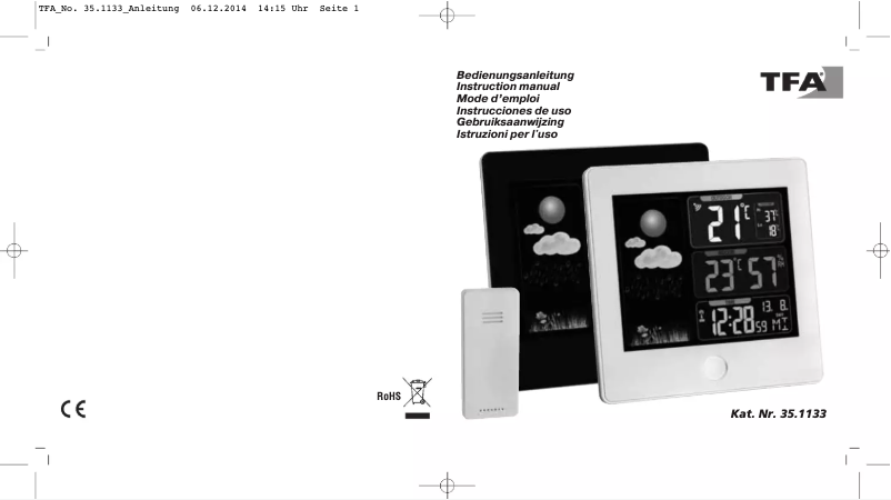Page 1 de la notice Manuel utilisateur TFA Sun 35.1133.02