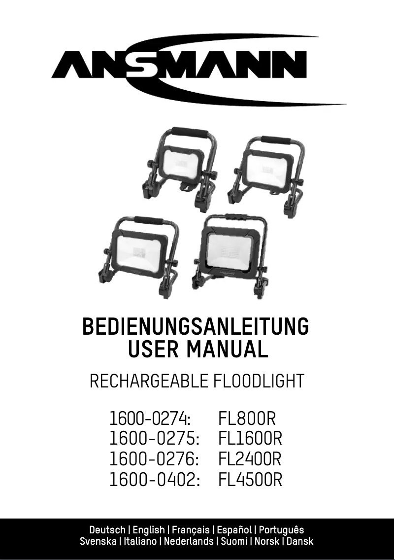 Page 1 de la notice Manuel utilisateur Ansmann FL4500R