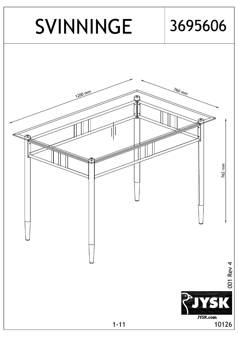 Page 1 de la notice Manuel utilisateur JYSK Svinninge (76x120x77)