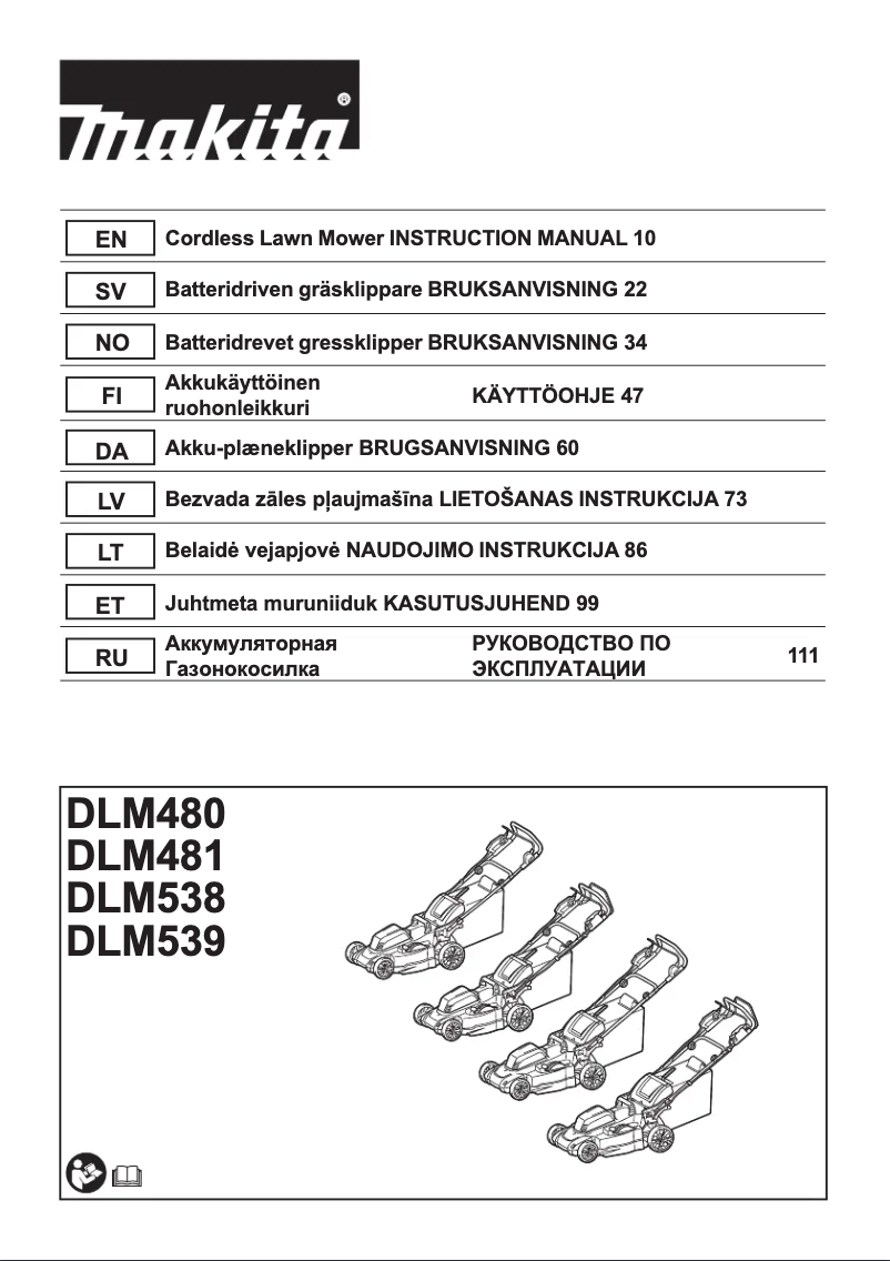 Page n°1 - Manuel utilisateur Makita DLM480CT2