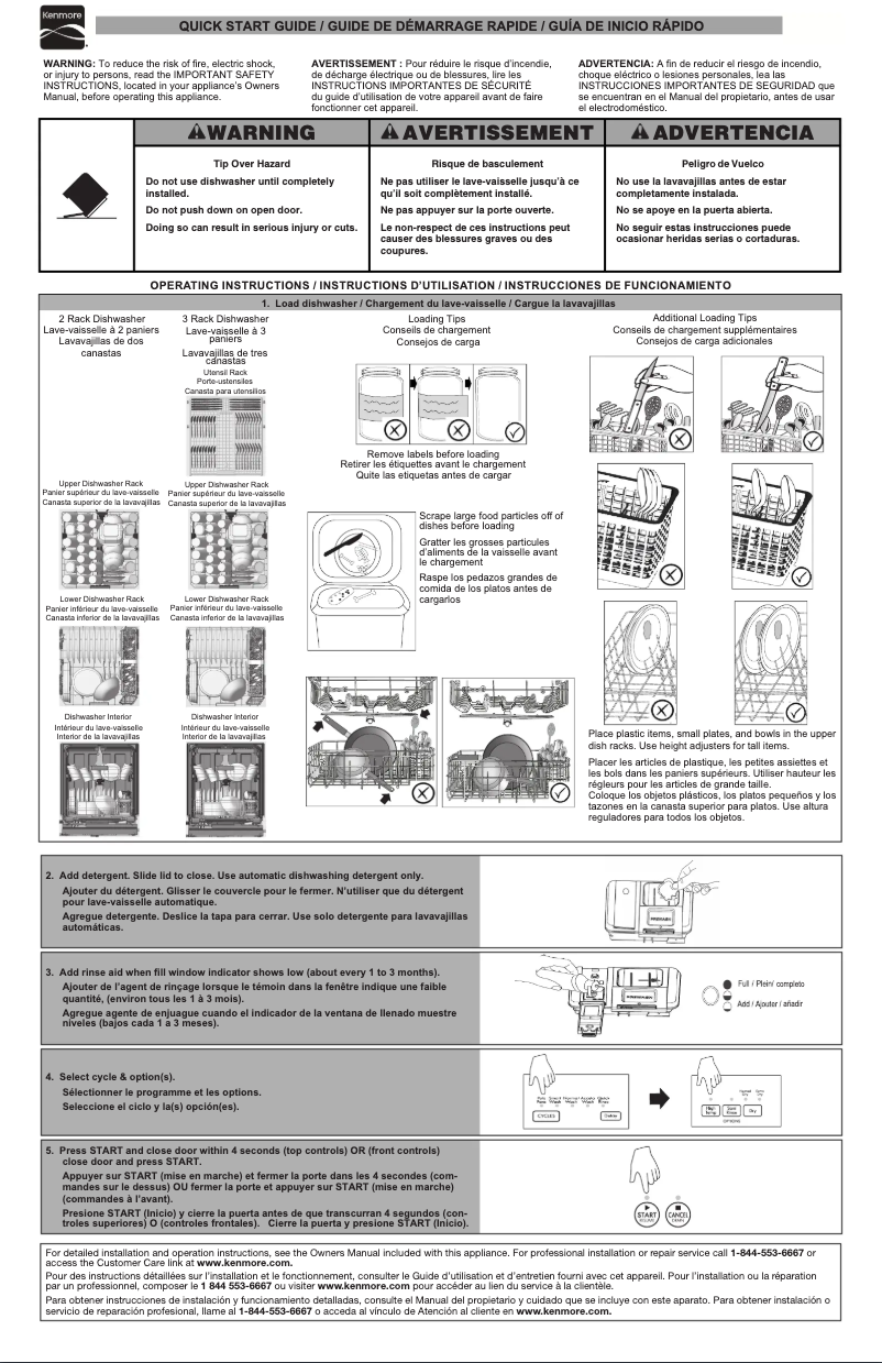 Page n°1 - Fiche technique Kenmore 22-14165